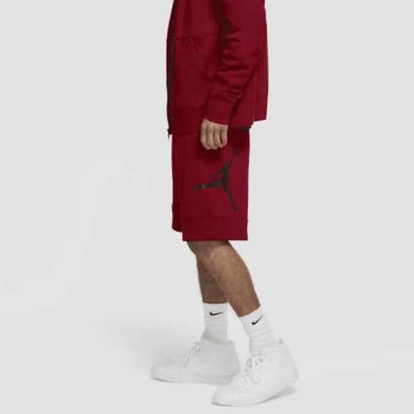 Nike Air Jordan Men's Jumpman Fleece Shorts Red/Black - Picture 4 of 8